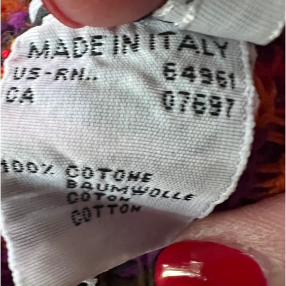 Vintage 80s United Colors of Benetton Multicolor Aztec Cotton Sweater Size XL - Picture 6 of 8